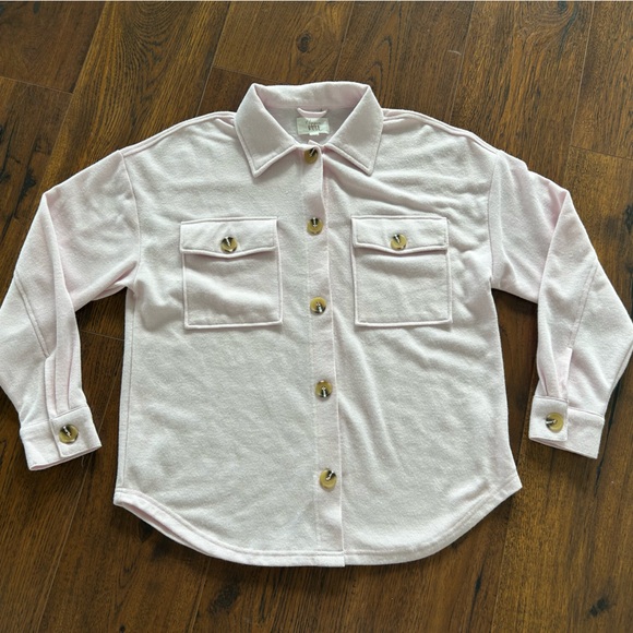 Light Pink Button-Up Shacket - Picture 1 of 3